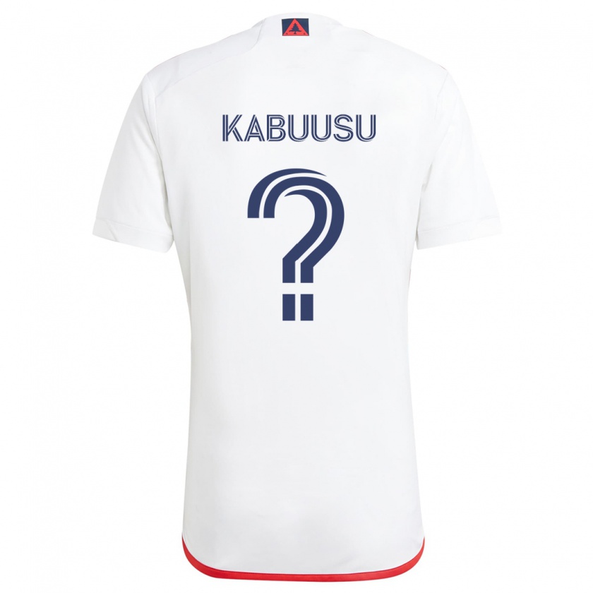 Kandiny Enfant Maillot Jamie Kabuusu #0 Blanc Rouge Tenues Extérieur 2024/25 T-Shirt