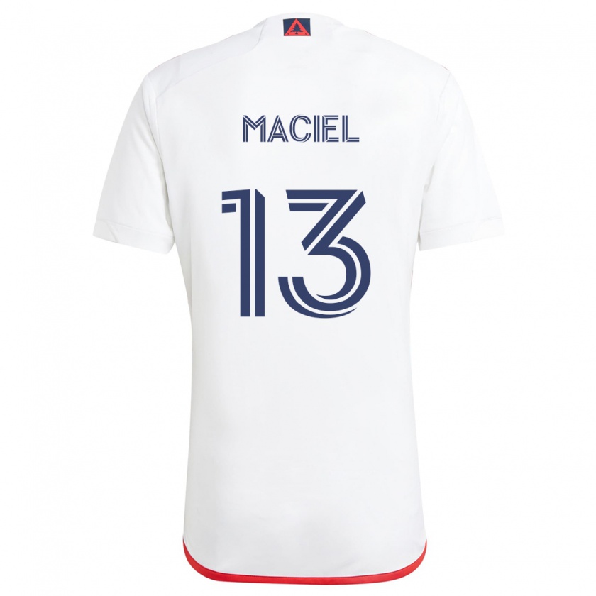 Kandiny Enfant Maillot Maciel #13 Blanc Rouge Tenues Extérieur 2024/25 T-Shirt