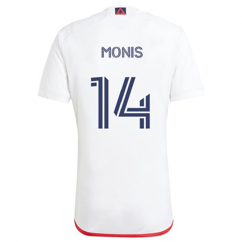 Kandiny Enfant Maillot Alex Monis #14 Blanc Rouge Tenues Extérieur 2024/25 T-Shirt