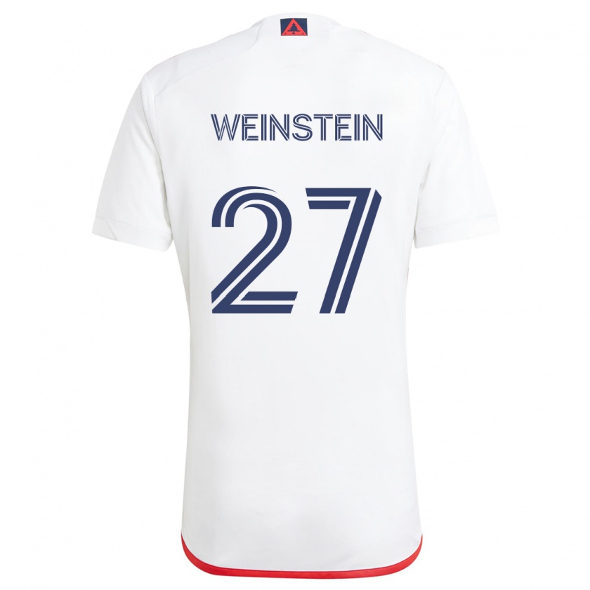 Kandiny Enfant Maillot Max Weinstein #27 Blanc Rouge Tenues Extérieur 2024/25 T-Shirt