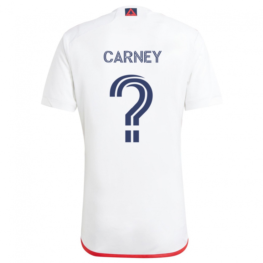 Kandiny Enfant Maillot Ryan Carney #0 Blanc Rouge Tenues Extérieur 2024/25 T-Shirt