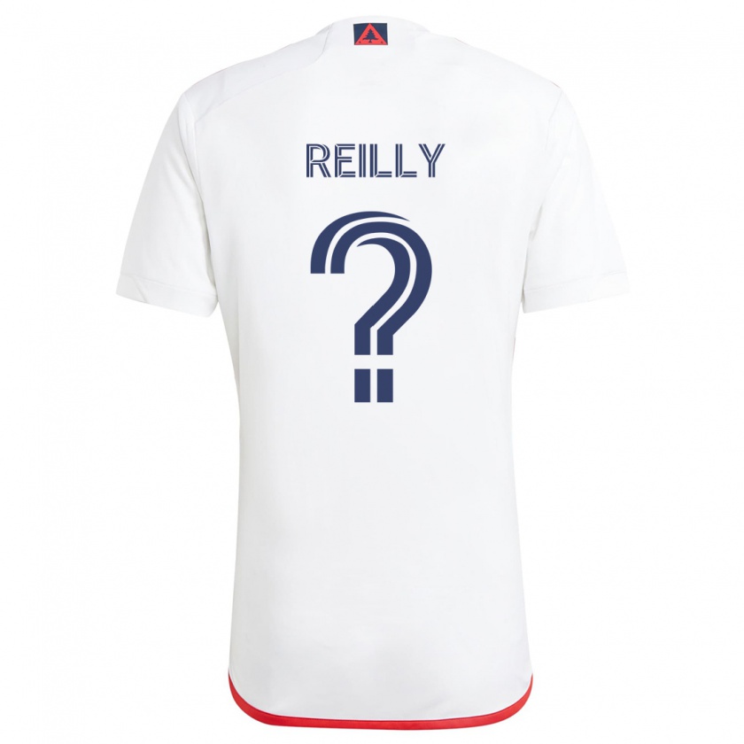 Kandiny Enfant Maillot Aidan Reilly #0 Blanc Rouge Tenues Extérieur 2024/25 T-Shirt