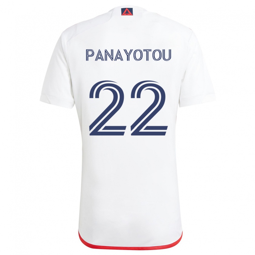 Kandiny Enfant Maillot Jack Panayotou #22 Blanc Rouge Tenues Extérieur 2024/25 T-Shirt