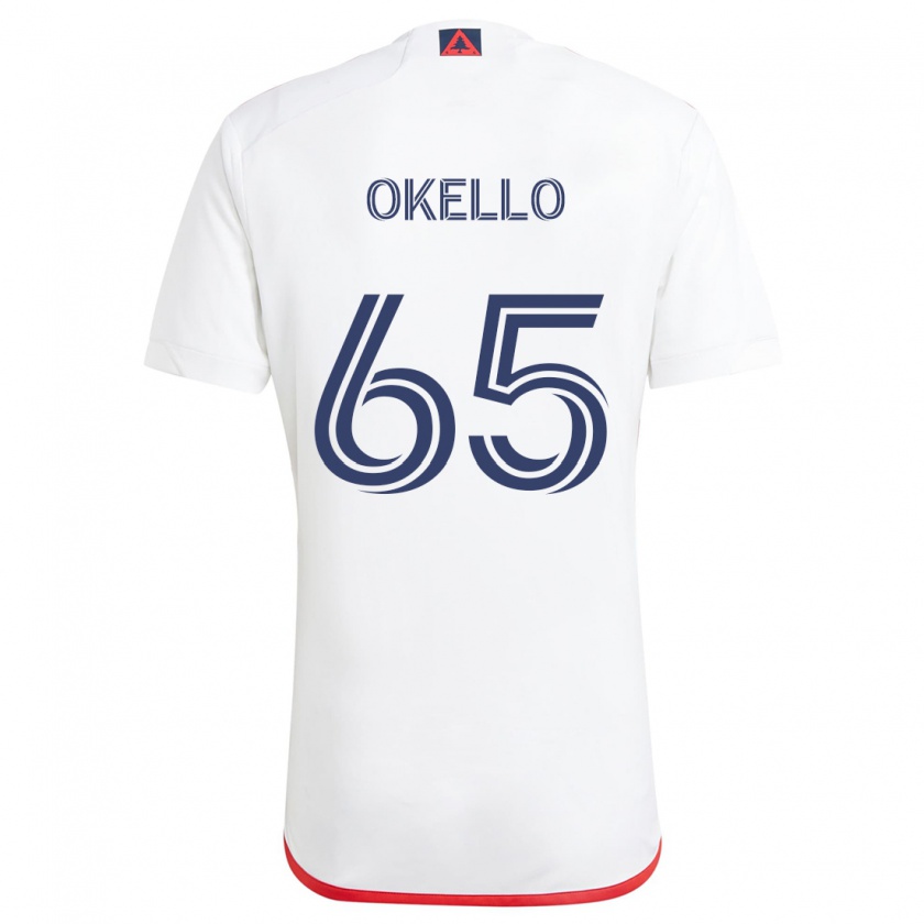 Kandiny Enfant Maillot Noble Okello #65 Blanc Rouge Tenues Extérieur 2024/25 T-Shirt