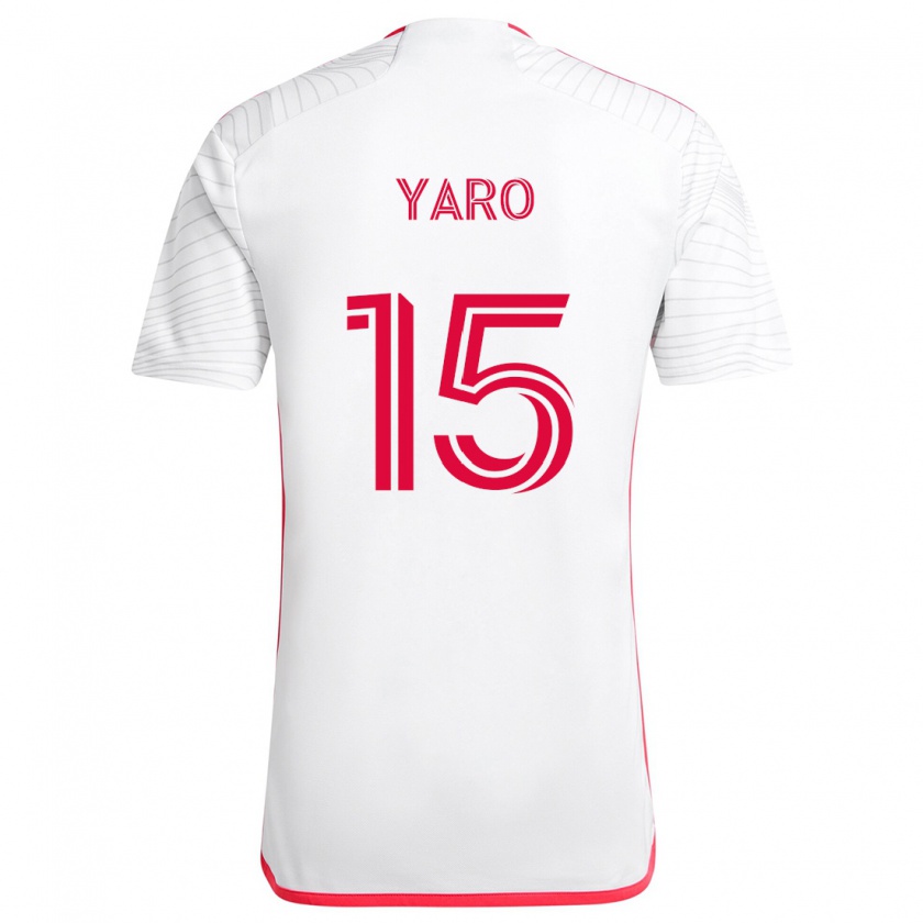 Kandiny Enfant Maillot Joshua Yaro #15 Blanc Rouge Tenues Extérieur 2024/25 T-Shirt