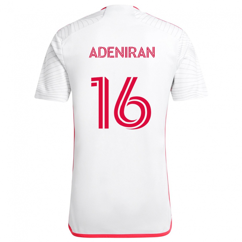 Kandiny Enfant Maillot Samuel Adeniran #16 Blanc Rouge Tenues Extérieur 2024/25 T-Shirt