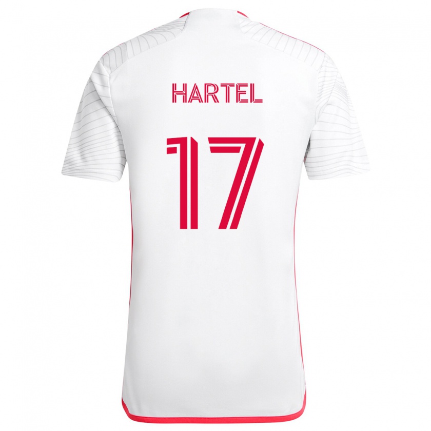 Kandiny Enfant Maillot Marcel Hartel #17 Blanc Rouge Tenues Extérieur 2024/25 T-Shirt