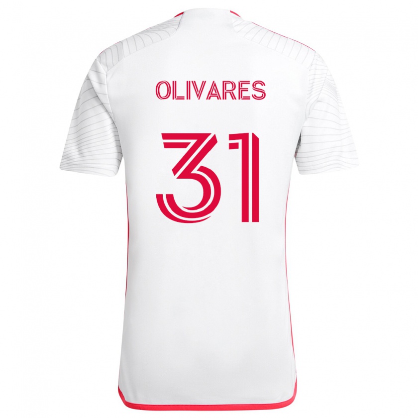 Kandiny Enfant Maillot Christian Olivares #31 Blanc Rouge Tenues Extérieur 2024/25 T-Shirt