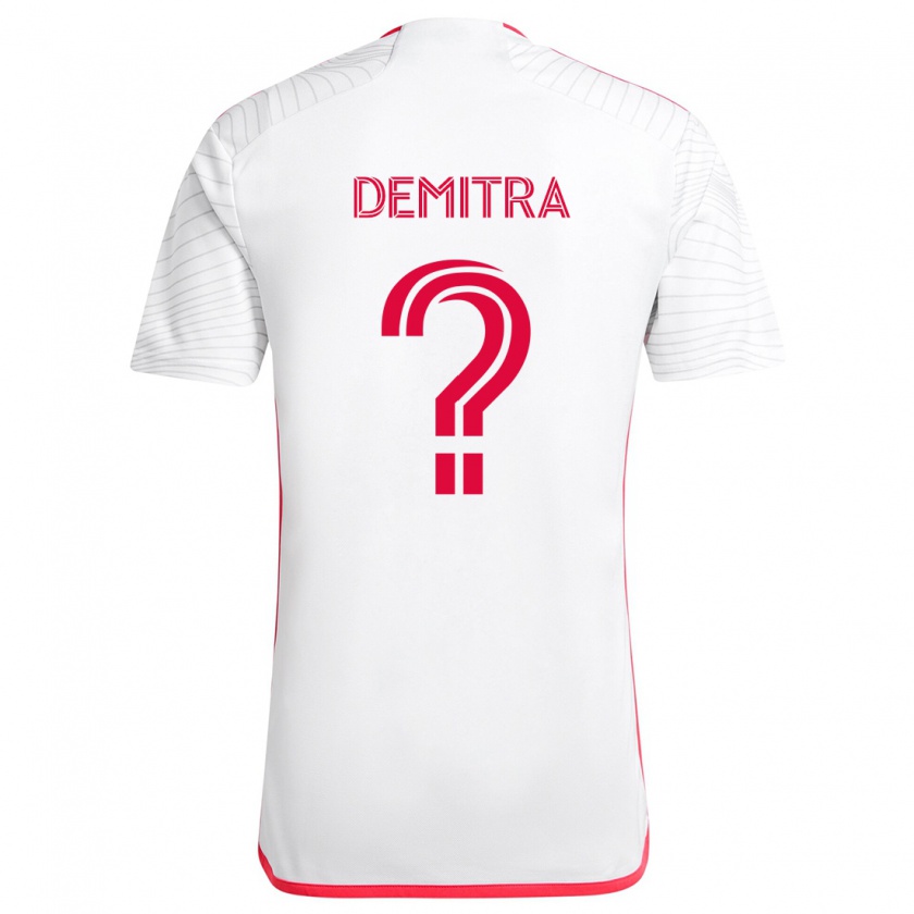 Kandiny Enfant Maillot Lucas Demitra #0 Blanc Rouge Tenues Extérieur 2024/25 T-Shirt