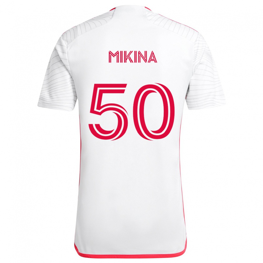 Kandiny Enfant Maillot Gabriel Mikina #50 Blanc Rouge Tenues Extérieur 2024/25 T-Shirt