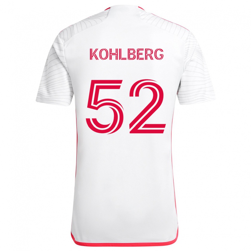 Kandiny Enfant Maillot Andrew Kohlberg #52 Blanc Rouge Tenues Extérieur 2024/25 T-Shirt