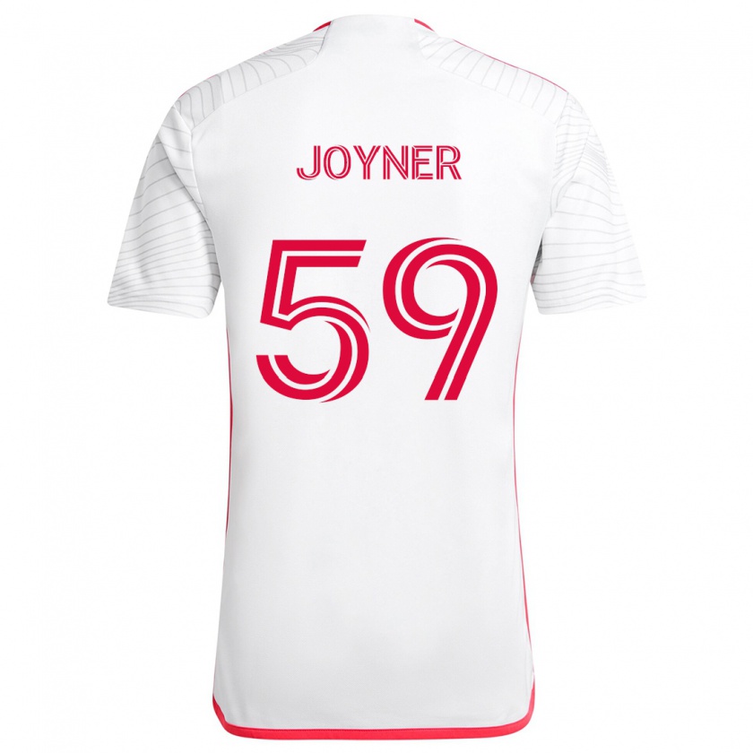 Kandiny Enfant Maillot Mykhi Joyner #59 Blanc Rouge Tenues Extérieur 2024/25 T-Shirt