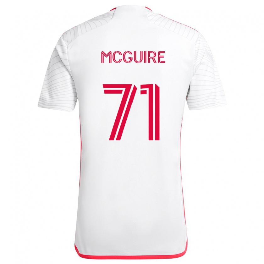 Kandiny Enfant Maillot Nolan Mcguire #71 Blanc Rouge Tenues Extérieur 2024/25 T-Shirt