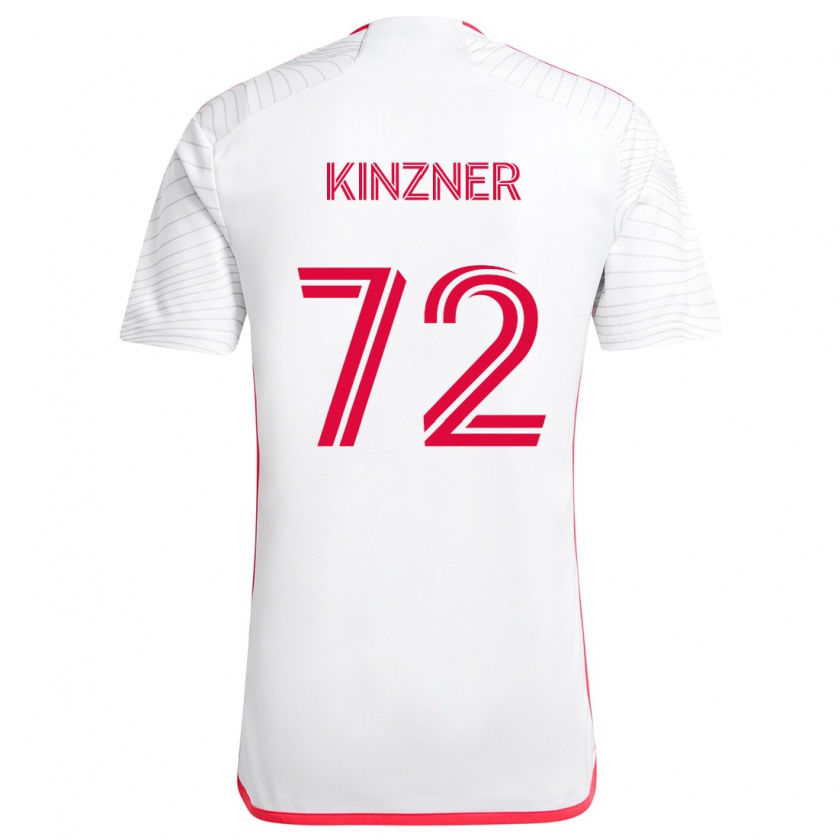 Kandiny Enfant Maillot Eric Kinzner #72 Blanc Rouge Tenues Extérieur 2024/25 T-Shirt