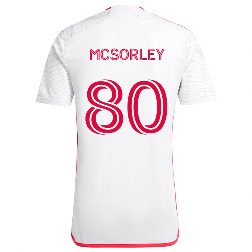 Kandiny Enfant Maillot Brendan Mcsorley #80 Blanc Rouge Tenues Extérieur 2024/25 T-Shirt