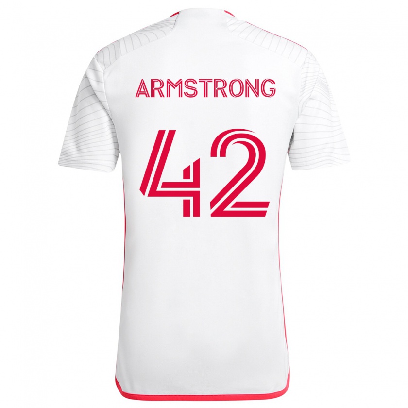 Kandiny Enfant Maillot Ezra Armstrong #42 Blanc Rouge Tenues Extérieur 2024/25 T-Shirt