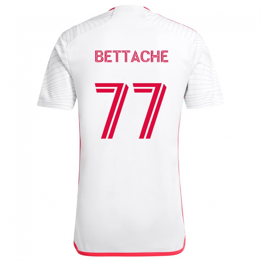 Kandiny Enfant Maillot Faysal Bettache #77 Blanc Rouge Tenues Extérieur 2024/25 T-Shirt