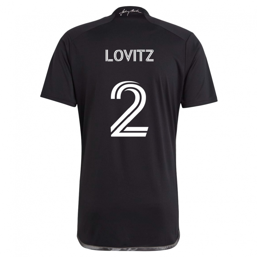 Kandiny Enfant Maillot Daniel Lovitz #2 Noir Tenues Extérieur 2024/25 T-Shirt