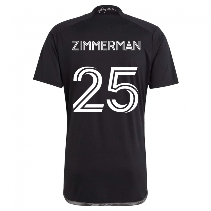 Kandiny Enfant Maillot Walker Zimmerman #25 Noir Tenues Extérieur 2024/25 T-Shirt