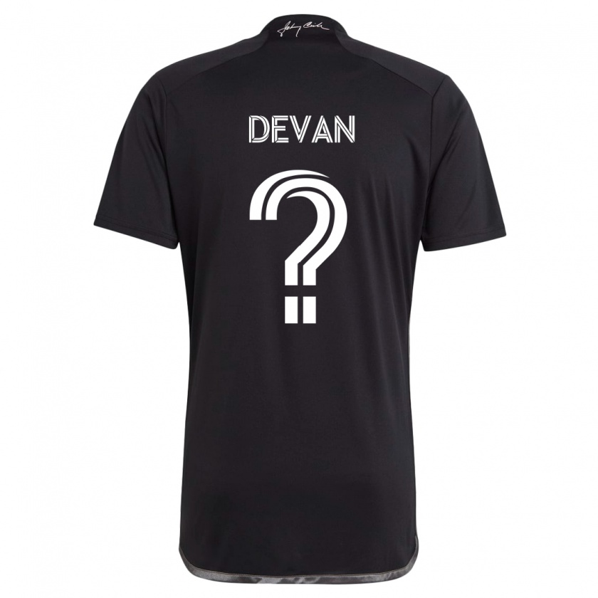 Kandiny Enfant Maillot Liam Devan #0 Noir Tenues Extérieur 2024/25 T-Shirt