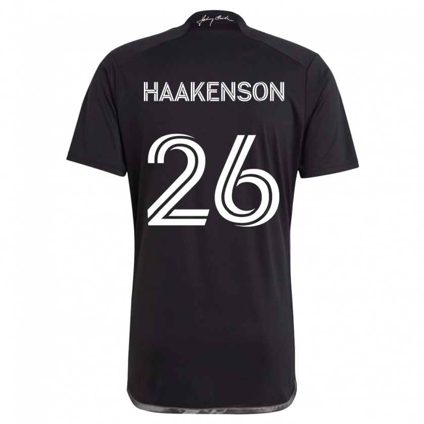 Kandiny Enfant Maillot Luke Haakenson #26 Noir Tenues Extérieur 2024/25 T-Shirt