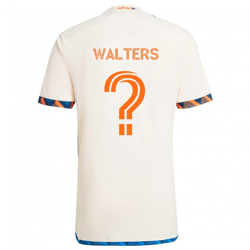 Kandiny Enfant Maillot Paul Walters #0 Blanc Orange Tenues Extérieur 2024/25 T-Shirt