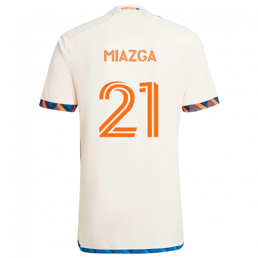 Kandiny Enfant Maillot Matt Miazga #21 Blanc Orange Tenues Extérieur 2024/25 T-Shirt