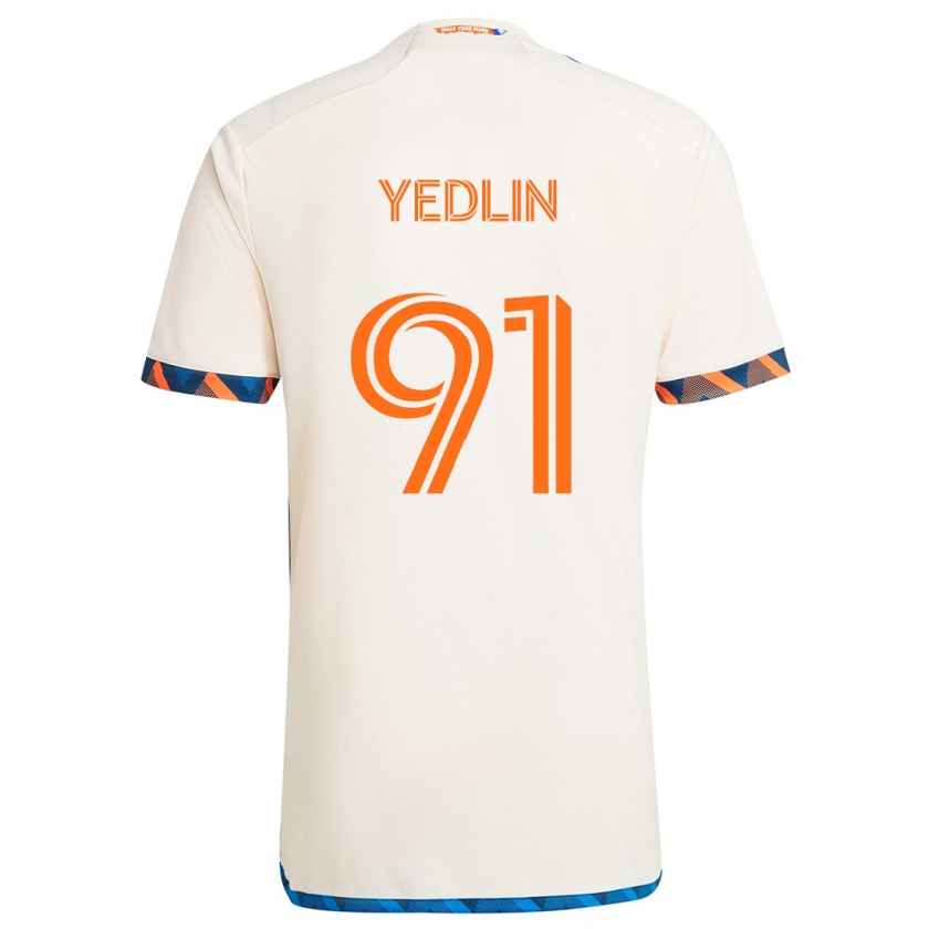 Kandiny Enfant Maillot Deandre Yedlin #91 Blanc Orange Tenues Extérieur 2024/25 T-Shirt