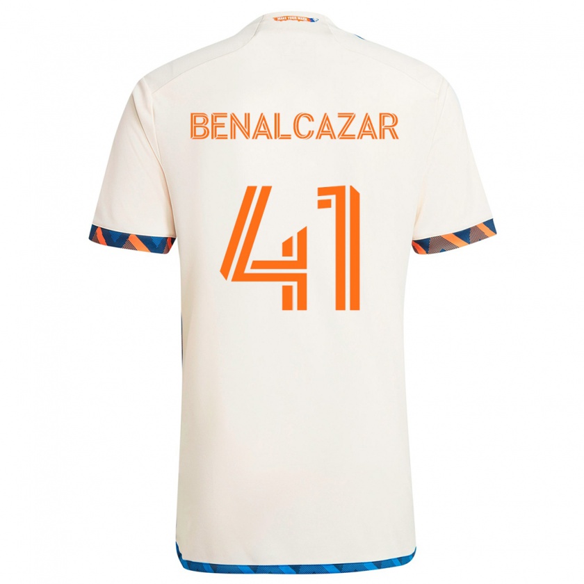 Kandiny Enfant Maillot Nico Benalcázar #41 Blanc Orange Tenues Extérieur 2024/25 T-Shirt