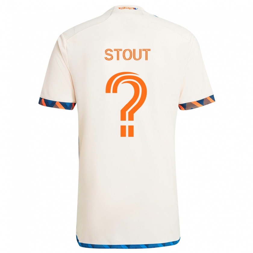 Kandiny Enfant Maillot Connor Stout #0 Blanc Orange Tenues Extérieur 2024/25 T-Shirt