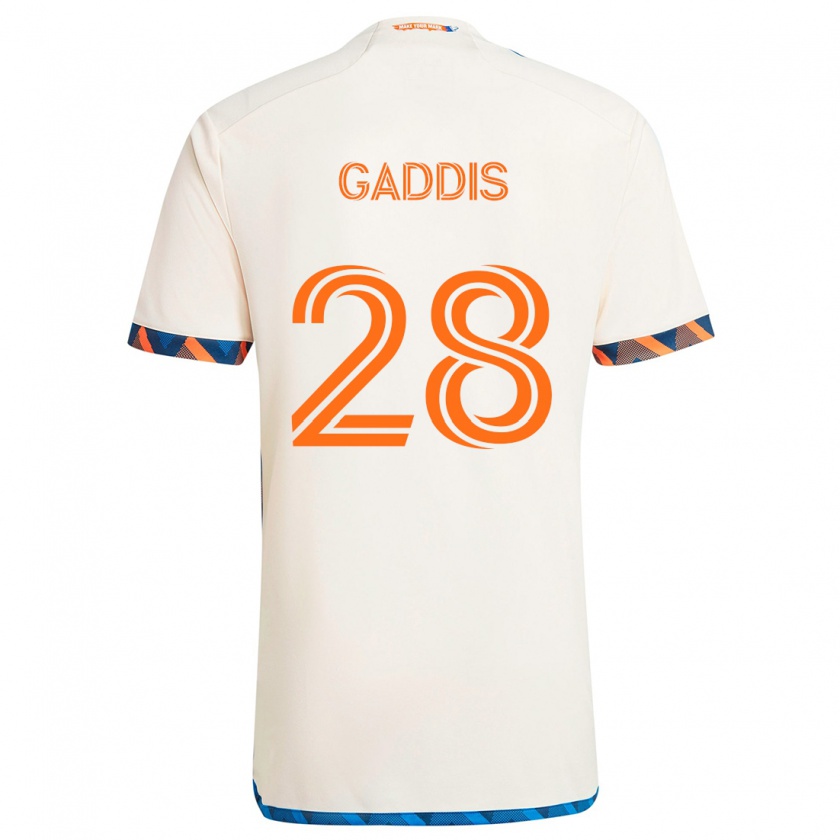 Kandiny Enfant Maillot Raymon Gaddis #28 Blanc Orange Tenues Extérieur 2024/25 T-Shirt