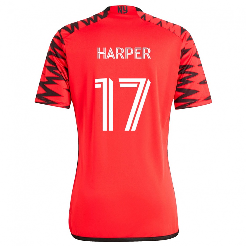 Kandiny Enfant Maillot Cameron Harper #17 Rouge Noir Blanc Tenues Extérieur 2024/25 T-Shirt