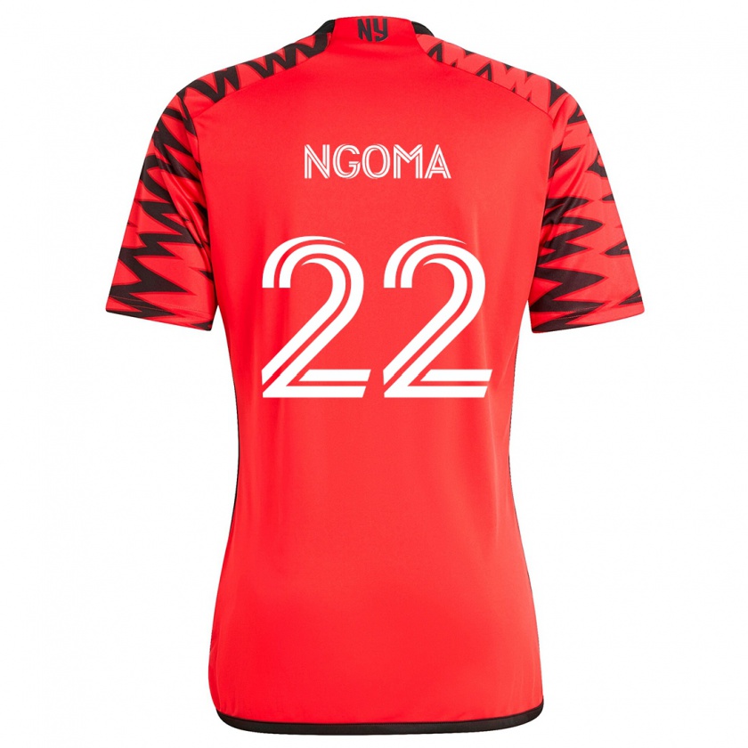 Kandiny Enfant Maillot Serge Ngoma #22 Rouge Noir Blanc Tenues Extérieur 2024/25 T-Shirt