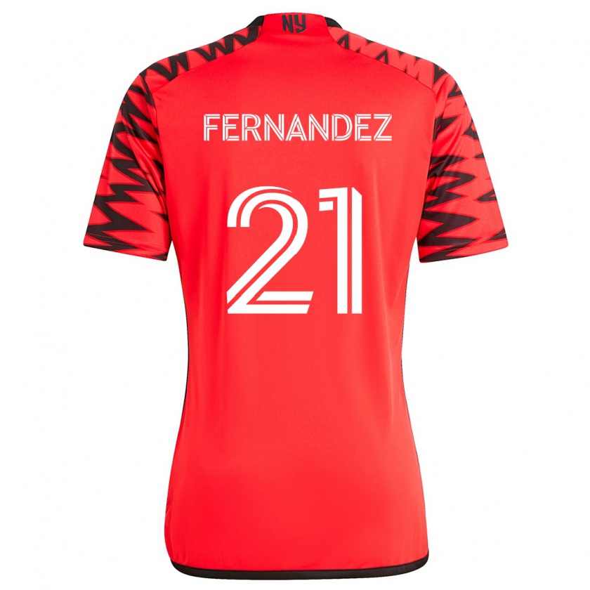 Kandiny Enfant Maillot Omir Fernandez #21 Rouge Noir Blanc Tenues Extérieur 2024/25 T-Shirt