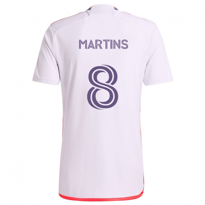 Kandiny Enfant Maillot Felipe Martins #8 Blanc Rouge Violet Tenues Extérieur 2024/25 T-Shirt