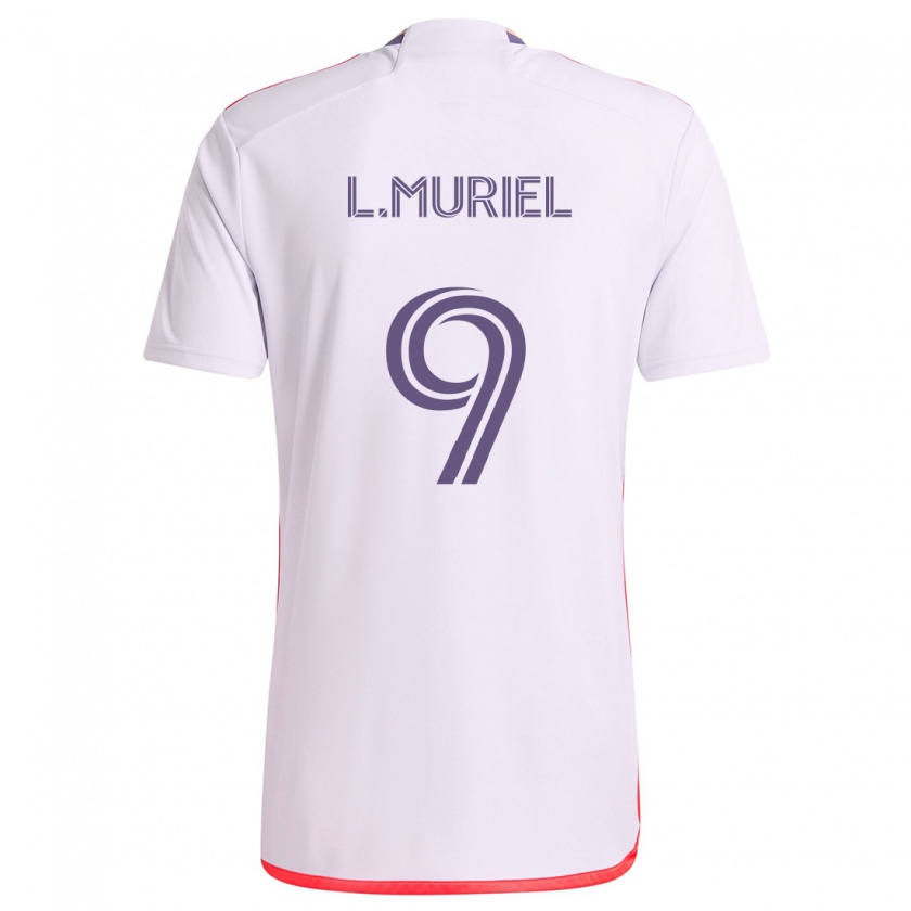 Kandiny Enfant Maillot Luis Muriel #9 Blanc Rouge Violet Tenues Extérieur 2024/25 T-Shirt