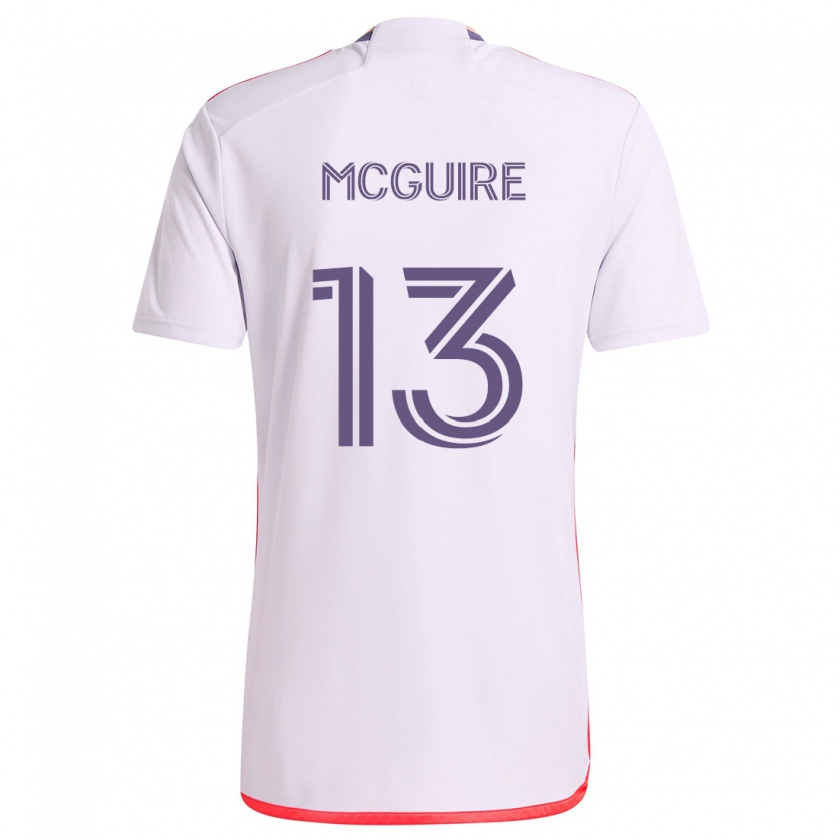 Kandiny Enfant Maillot Duncan Mcguire #13 Blanc Rouge Violet Tenues Extérieur 2024/25 T-Shirt