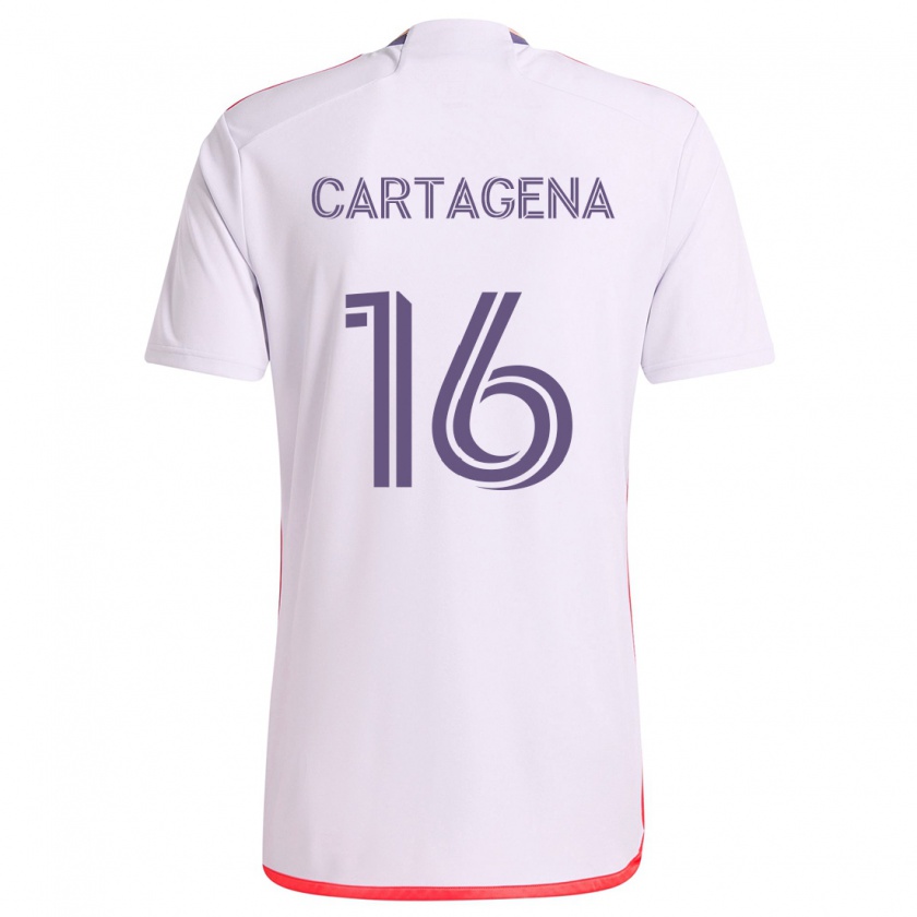 Kandiny Enfant Maillot Wilder Cartagena #16 Blanc Rouge Violet Tenues Extérieur 2024/25 T-Shirt