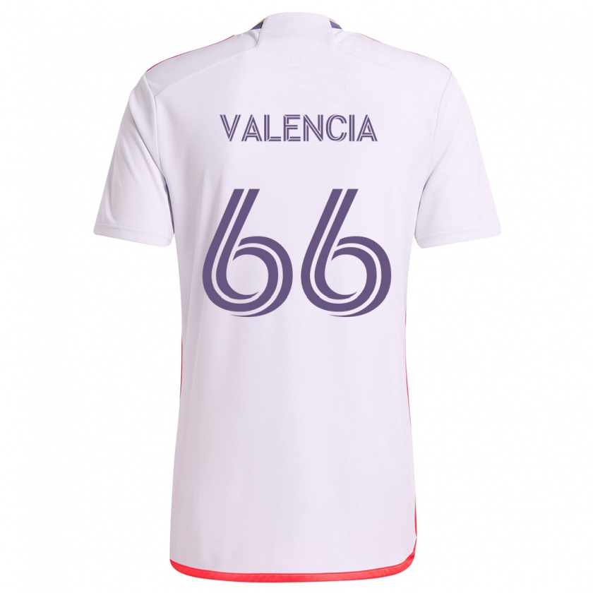 Kandiny Enfant Maillot Yeiler Valencia #66 Blanc Rouge Violet Tenues Extérieur 2024/25 T-Shirt