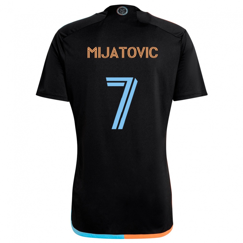 Kandiny Enfant Maillot Jovan Mijatovic #7 Noir Orange Bleu Tenues Extérieur 2024/25 T-Shirt