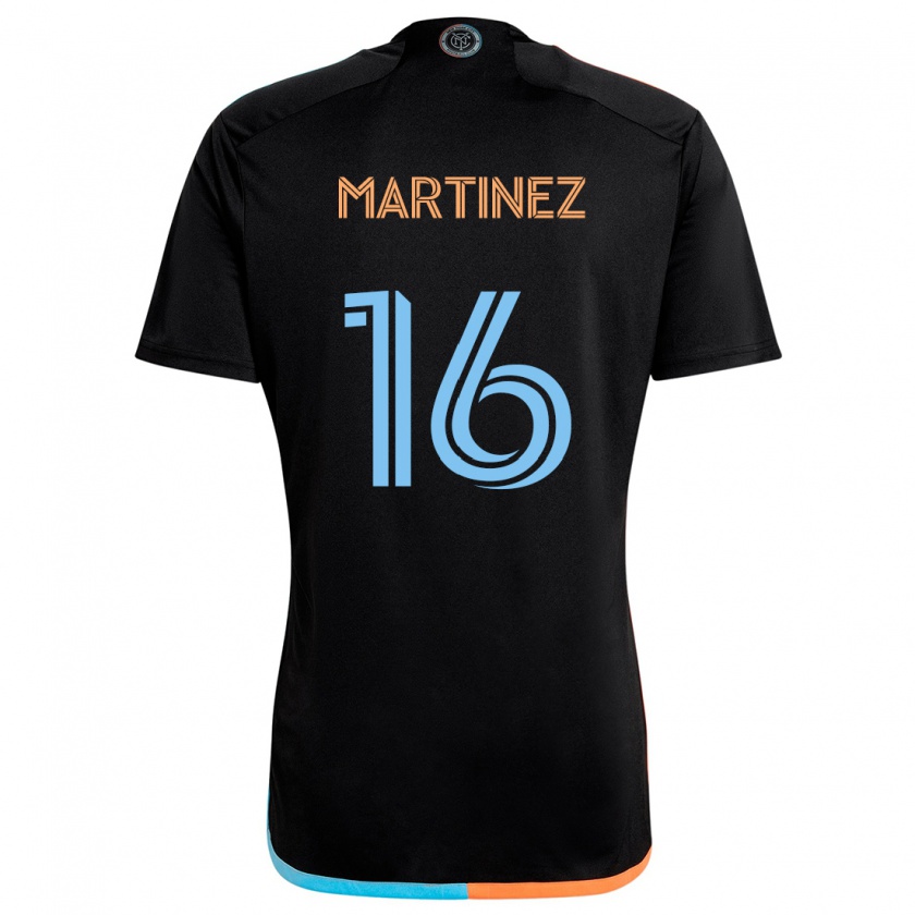 Kandiny Enfant Maillot Alonso Martínez #16 Noir Orange Bleu Tenues Extérieur 2024/25 T-Shirt