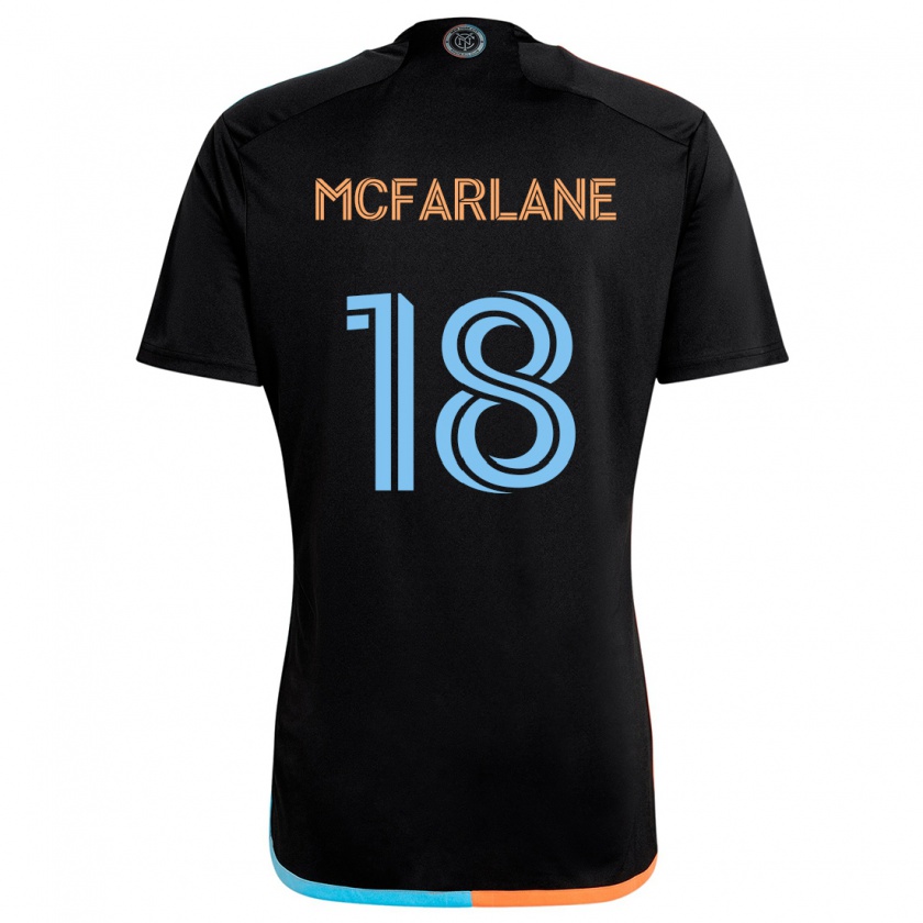 Kandiny Enfant Maillot Christian Mcfarlane #18 Noir Orange Bleu Tenues Extérieur 2024/25 T-Shirt