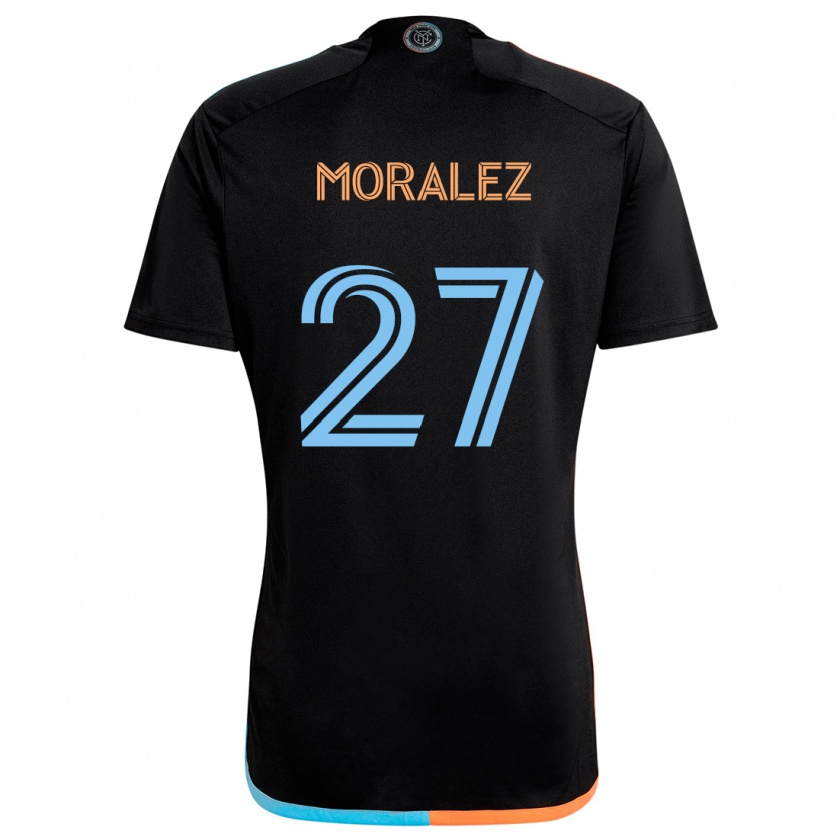 Kandiny Enfant Maillot Maxi Moralez #27 Noir Orange Bleu Tenues Extérieur 2024/25 T-Shirt