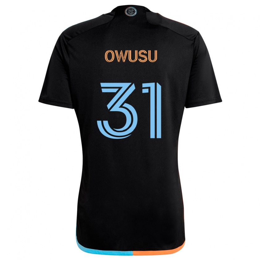 Kandiny Enfant Maillot Samuel Owusu #31 Noir Orange Bleu Tenues Extérieur 2024/25 T-Shirt