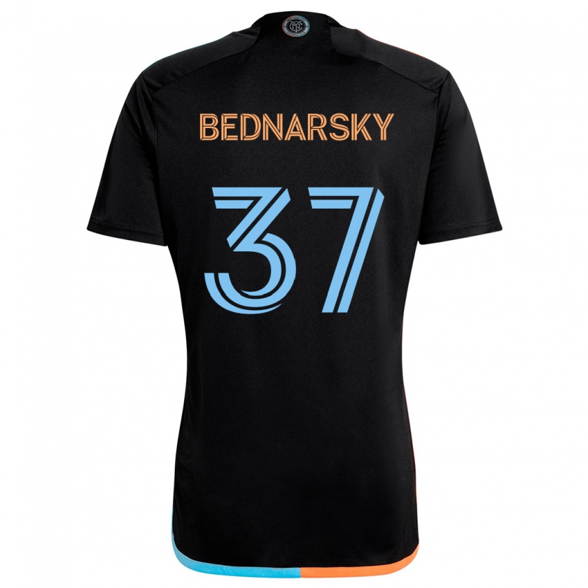 Kandiny Enfant Maillot Stevo Bednarsky #37 Noir Orange Bleu Tenues Extérieur 2024/25 T-Shirt