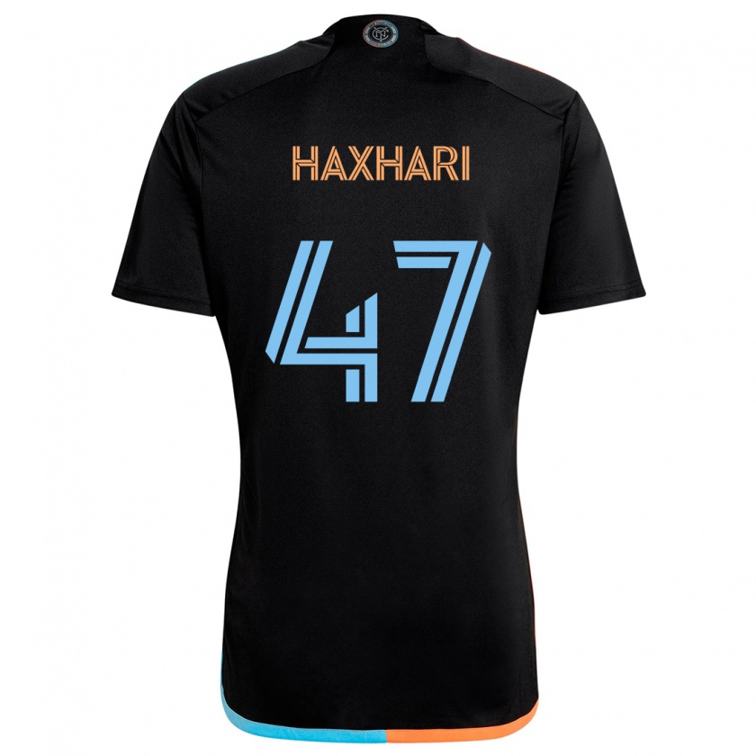 Kandiny Enfant Maillot Klevis Haxhari #47 Noir Orange Bleu Tenues Extérieur 2024/25 T-Shirt