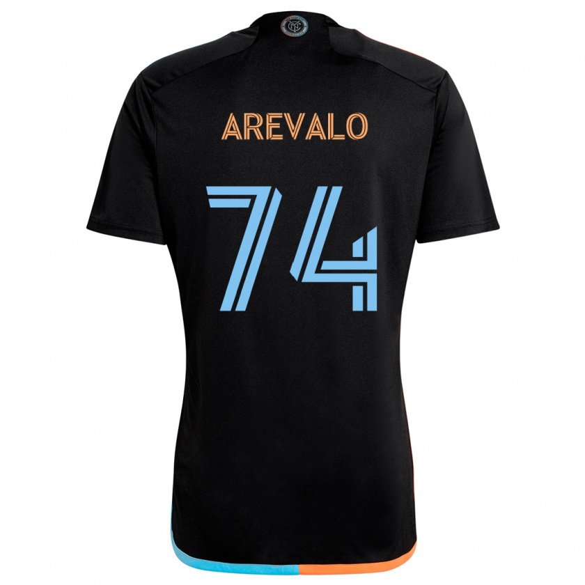 Kandiny Enfant Maillot Ronny Arévalo #74 Noir Orange Bleu Tenues Extérieur 2024/25 T-Shirt