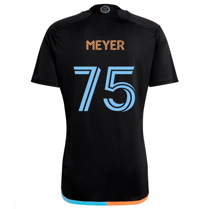 Kandiny Enfant Maillot Will Meyer #75 Noir Orange Bleu Tenues Extérieur 2024/25 T-Shirt