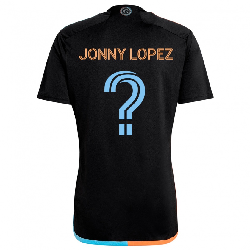 Kandiny Enfant Maillot Jonny Lopez #0 Noir Orange Bleu Tenues Extérieur 2024/25 T-Shirt