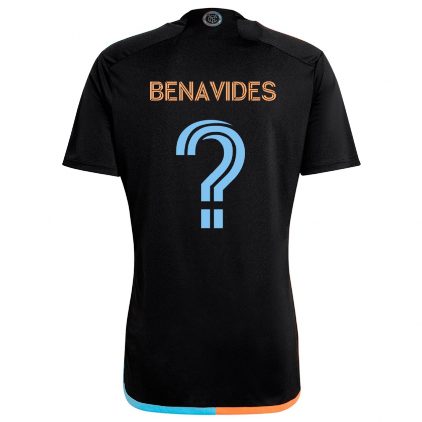 Kandiny Enfant Maillot Matthew Benavides #0 Noir Orange Bleu Tenues Extérieur 2024/25 T-Shirt